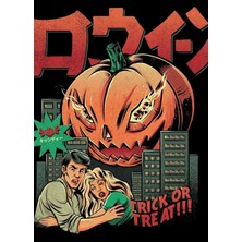 Jeronkarji Pumpkinzilla Tablo Ahşap Poster Dekoratif