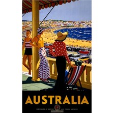 Jeronkarji Avustralya Seyahat Poster Tablo Ahşap Poster Dekoratif Restore Edildi