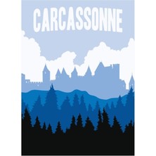 Jeronkarji Carcassonne Masa Oyunu- Minimalist Seyahat Poster Tarzı - Oyun Sanatı Tablo Ahşap Poster Dekoratif