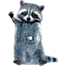 Jeronkarji Rakun Gömlek Çöp Panda Tablo Ahşap Poster Dekoratif