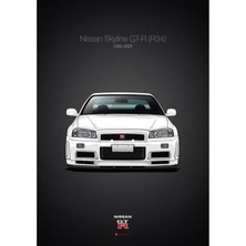 Jeronkarji Nissan Skyline Gt-R (R34) Tablo Ahşap Poster Dekoratif