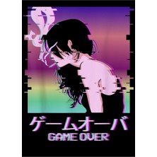 Jeronkarji Japon Vaporwave Üzgün Anime Kız Oyunu Üzerinde Estetik Tablo Ahşap Poster Dekoratif