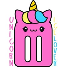 Jeronkarji Tek Boynuzlu At Buzlu Şeker-Komik Hayvanlar Tipografi Tablo Ahşap Poster Dekoratif