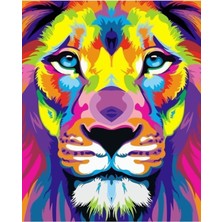 Jeronkarji Boyalı Aslan Tablo Ahşap Poster Dekoratif