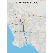 Jeronkarji Los Angeles Transit Haritası Tablo Ahşap Poster Dekoratif