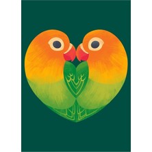 Jeronkarji Muhabbet Kuşları Tablo Ahşap Poster Dekoratif