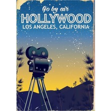 Jeronkarji Hollywood, Los Angeles, California Seyahat Afişi Tablo Ahşap Poster Dekoratif