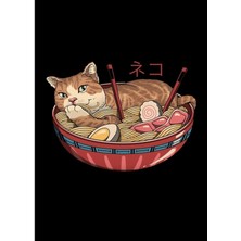 Jeronkarji Neko Ramen V2 Tablo Ahşap Poster Dekoratif