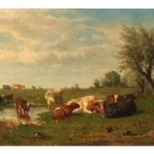 Jeronkarji Çayırdaki Inekler Tablo Ahşap Poster Dekoratif