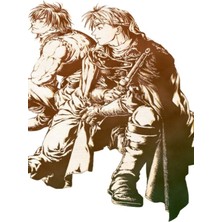 Jeronkarji Suikoden Flik ve Viktor Tablo Ahşap Poster Dekoratif