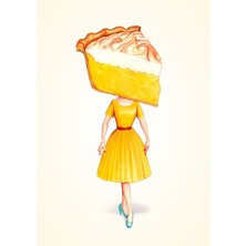 Jeronkarji Pasta Kafası Pin-Up: Limon Beze Tablo Ahşap Poster Dekoratif