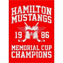 Jeronkarji Hamilton Mustangs Memorial Cup Şampiyonları (Varyant) Tablo Ahşap Poster Dekoratif