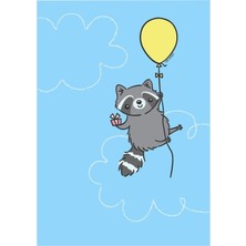 Jeronkarji Doğum Günü Rakun Tablo Ahşap Poster Dekoratif