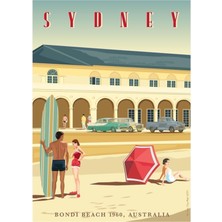 Jeronkarji Sidney, Bondi Yıkananlar Pavyonu, 1960 Tablo Ahşap Poster Dekoratif