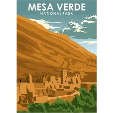 Jeronkarji Mesa Verde Ulusal Parkı Seyahat Poster Tablo Ahşap Poster Dekoratif