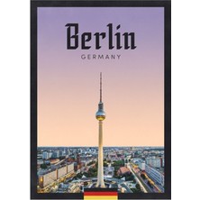 Jeronkarji Seyahat Posteri - Tv Kulesi, Berlin, Almanya Tablo Ahşap Poster Dekoratif