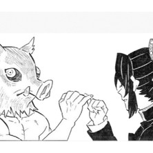 Jeronkarji Inosuke ve Shinobu Pinky Promise Demon Slayer Manga Şapkası Tablo Ahşap Poster Dekoratif