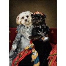 Jeronkarji Köpek Portresi - Peggy ve Lucy Tablo Ahşap Poster Dekoratif