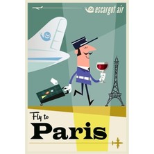 Jeronkarji Uçmak ...paris Seyahat Afişi Tablo Ahşap Poster Dekoratif