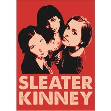Jeronkarji Sleater Kinney Tablo Ahşap Poster Dekoratif