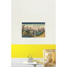 Jeronkarji Ando Hiroshige - Koganei Köprüsü'nde Akşam Glow Tablo Ahşap Poster Dekoratif