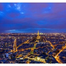 Jeronkarji Paris Skyline, Gece Tablo Ahşap Poster Dekoratif