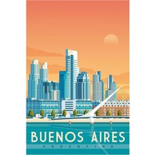 Jeronkarji Buenos Aires - Arjantin Tablo Ahşap Poster Dekoratif