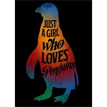 Jeronkarji Penguenleri Seven Kız, Sevimli Penguen Tablo Ahşap Poster Dekoratif