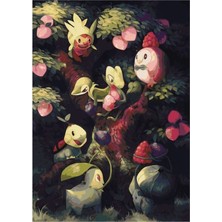 Jeronkarji Ormanda Oynayan Çim Başlangıçlar - Cep Canavarları Tablo Ahşap Poster Dekoratif