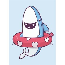 Jeronkarji Köpekbalığı Yaz Eğlenceli Tablo Ahşap Poster Dekoratif