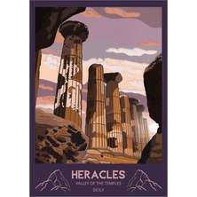 Jeronkarji Herakles Tapınağı: Agrigento, Tapınaklar Vadisi Tablo Ahşap Poster Dekoratif