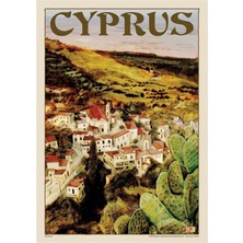 Jeronkarji Seyahat Posteri 01 - Lapta, Kıbrıs Tablo Ahşap Poster Dekoratif