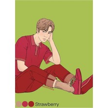 Jeronkarji Çilek Jin Tablo Ahşap Poster Dekoratif KOD5036