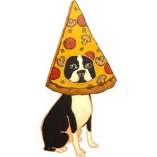 Jeronkarji Boston Terrier Pizza Köpek Tablo Ahşap Poster Dekoratif