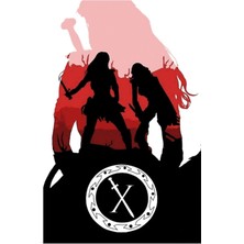 Jeronkarji Iki Prenses Savaşçı Tablo Ahşap Poster Dekoratif