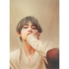 Jeronkarji Taehyung Fotoğraf Çalışması Tablo Ahşap Poster Dekoratif KOD1388