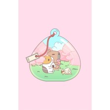 Jeronkarji Kobay Bubu, Kiraz Çiçeği Teraryum Tablo Ahşap Poster Dekoratif