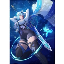Jeronkarji Eula Genshin Etkisi Tablo Ahşap Poster Dekoratif