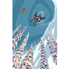 Jeronkarji Retro Kayak Atlama Helikopteri Helikopterli Kayak Poster I Tablo Ahşap Poster Dekoratif