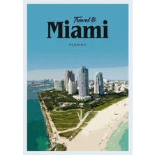Jeronkarji Miami Tablo Ahşap Poster Dekoratifnı Ziyaret Edin