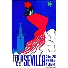 Jeronkarji Ispanya 1964 Sevilla Nisan Fuarı Poster Tablo Ahşap Poster Dekoratif