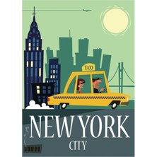Jeronkarji Nyc Afiş Tablo Ahşap Poster Dekoratif