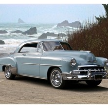 Jeronkarji 1951 Chevrolet Deluxe 2 Kapılı Hardtop Tablo Ahşap Poster Dekoratif