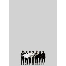 Jeronkarji Bts Ot7 Illüstrasyon Tablo Ahşap Poster Dekoratif KOD2560