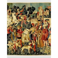 Jeronkarji Hd Tek Boynuzlu At Öldürüldü ve Kaleye Getirildi (1495) Tablo Ahşap Poster Dekoratif