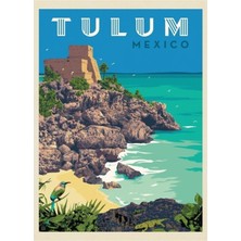 Jeronkarji Meksika Tulum Tablo Ahşap Poster Dekoratif