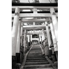 Jeronkarji Fushimi Inari Tapınağı'ndaki Torii Kapıları Tablo Ahşap Poster Dekoratif