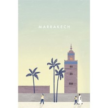 Jeronkarji Marakeş Seyahat Afişi Tablo Ahşap Poster Dekoratif