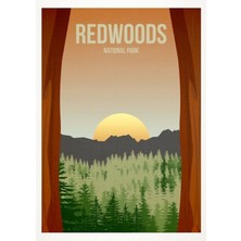Jeronkarji Redwoods Ulusal Parkı Tablo Ahşap Poster Dekoratif
