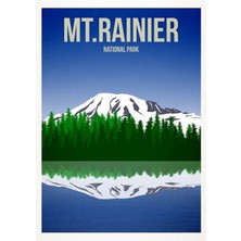 Jeronkarji mt Rainier Ulusal Parkı Tablo Ahşap Poster Dekoratif